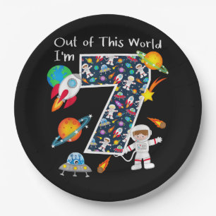 Außerirdisch Ich bin 7 Weltraum 7 Jahre alt 7. Kla Pappteller