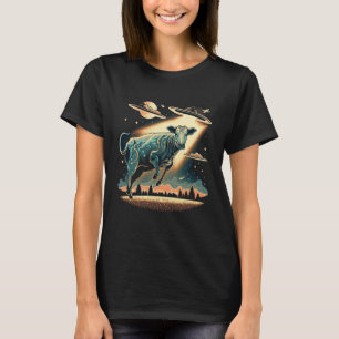Außerirdische Entführung Kuh UFO Raumschiff Außeri T-Shirt