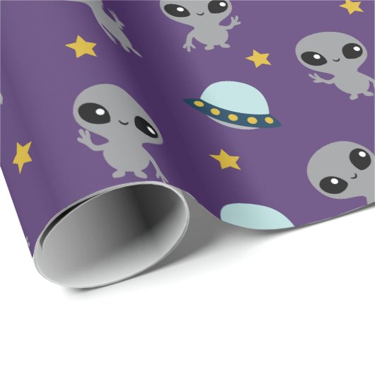 Außerirdische Geschenkpapier (Rolleneckpunkt)