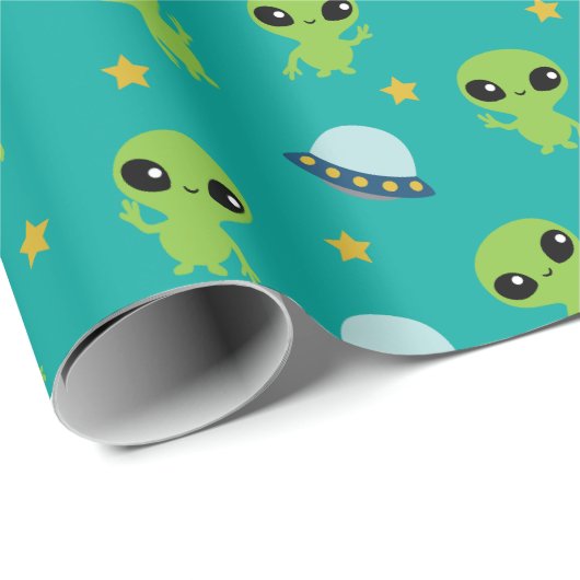 Außerirdische Geschenkpapier (Rolleneckpunkt)