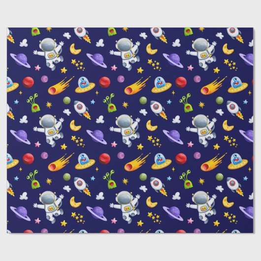 Außerirdische Geschenkpapier (Flach)