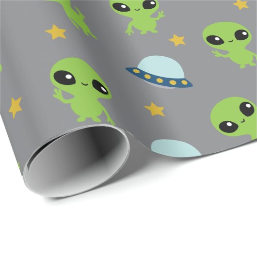 Außerirdische Geschenkpapier (Rolleneckpunkt)