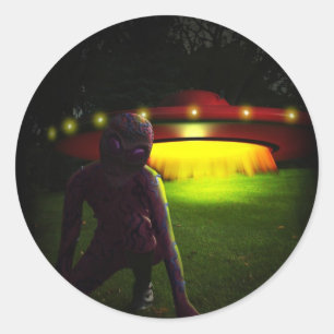 Außerirdische hat Aufkleber gelandet