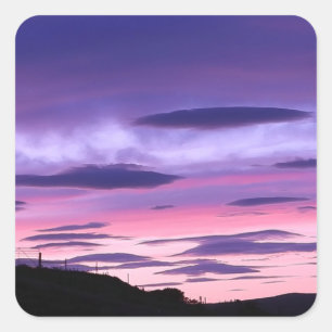 Außerirdische Invasion Sonnenuntergang Science-Fic Quadratischer Aufkleber