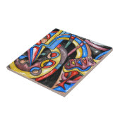 Außerirdische Jazz-Hand gemalte abstrakte Kunst Fliese (Seite)