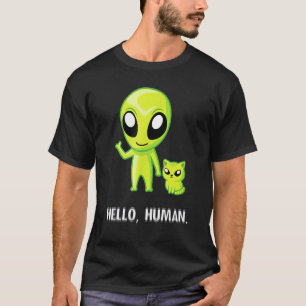 Außerirdische Katze Hallo Mensch Ufo Kätzchen T-Shirt