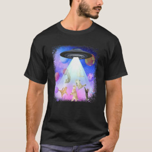 Außerirdische Katze Kitty Ufo Entführung Anhänger  T-Shirt