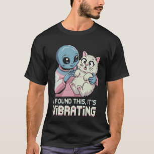 Außerirdische Katze Pixel Retro Sci-Fi Humor 4 T-Shirt