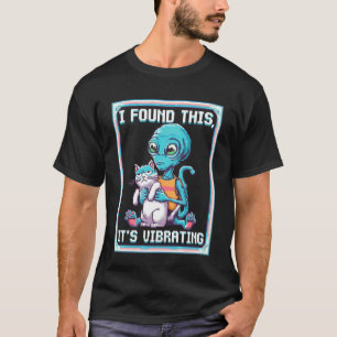 Außerirdische Katze Pixel Retro SciFi Humor 6 T-Shirt