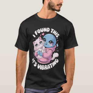 Außerirdische Katze Pixel Retro SciFi Humor T-Shirt
