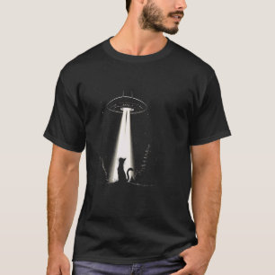 Außerirdische Katze UFO Raumschiff Kitty Sci Fi Ga T-Shirt