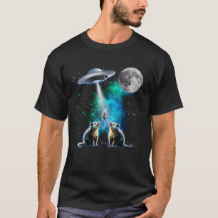 Außerirdische Opossum UFO Entführung Mond Weltraum T-Shirt