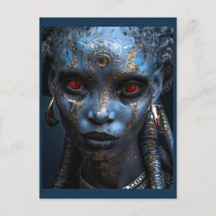 Außerirdische Schönheit vom Frostplaneten Postkarte