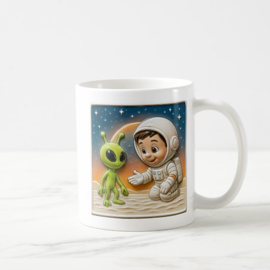 Außerirdische und Kinder Kaffeetasse (Rechts)