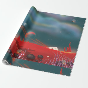 Außerirdische Weltlandschaft Geschenkpapier