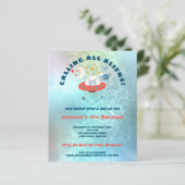 Außerirdischen 4. Geburtstag Party Einladung (Stehend Vorderseite)