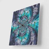 Außerirdischen am Himmel Quadratische Wanduhr (Winkel)