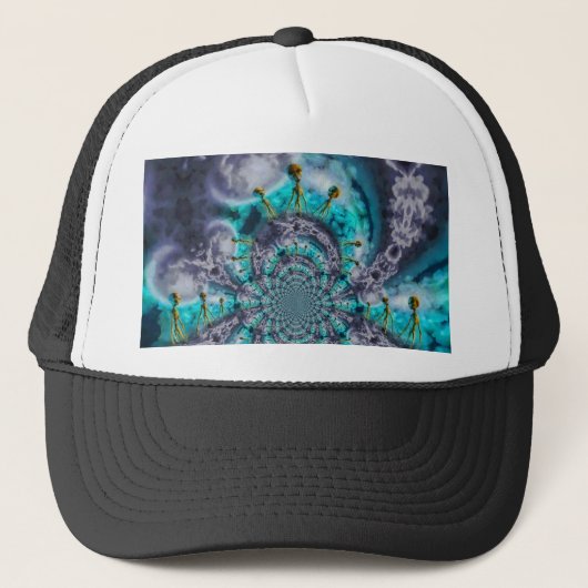 Außerirdischen am Himmel Truckerkappe (Vorderseite)