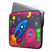 Außerirdischen Astronaut Laptopschutzhülle (Vorderseite Links)