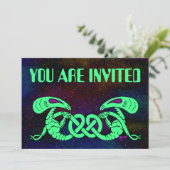 Außerirdischen (Außerirdischen und keltischer Knot Einladung (Stehend Vorderseite)