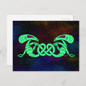 Außerirdischen (Außerirdischen und keltischer Knot Postkarte (Vorne/Hinten)