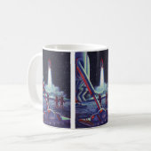 Außerirdischen der Vintagen Science Fiction spring Kaffeetasse (Vorderseite Links)