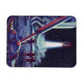 Außerirdischen der Vintagen Science Fiction spring Magnet (Horizontal)
