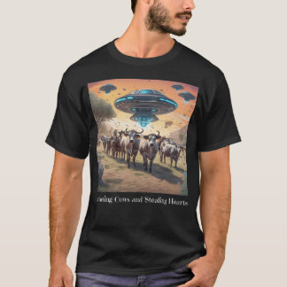 Außerirdischen, die Kühe entführen und Herz stehle T-Shirt