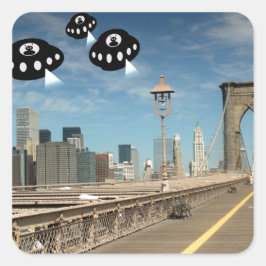 Außerirdischen dringen in New York ein Quadratischer Aufkleber