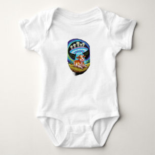 Außerirdischen entführen Kühe, aber die Kuh sieht  Baby Strampler