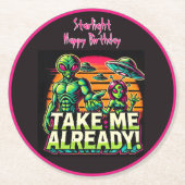 Außerirdischen erwarten in Cosmic Design! Runder Pappuntersetzer (Vorderseite)