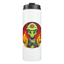 Außerirdischen Feuerwehrmann auf Thermosbecher