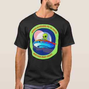 Außerirdischen fliegen an ihren Türen und sperren T-Shirt
