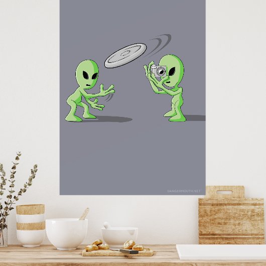 Außerirdischen Frisbee UFO Hoax Poster (Küche)
