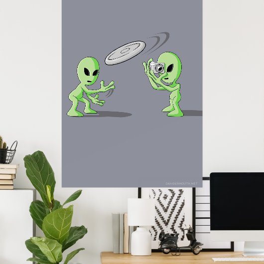 Außerirdischen Frisbee UFO Hoax Poster (Heimbüro)