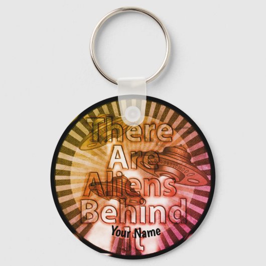Außerirdischen hinter IT individuelle Name Schlüss Schlüsselanhänger (Vorderseite)