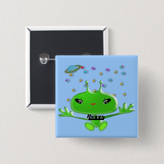 Außerirdischen Huggs Button (Vorne & Hinten)