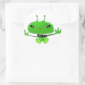 Außerirdischen Huggs Runder Aufkleber (Tasche)