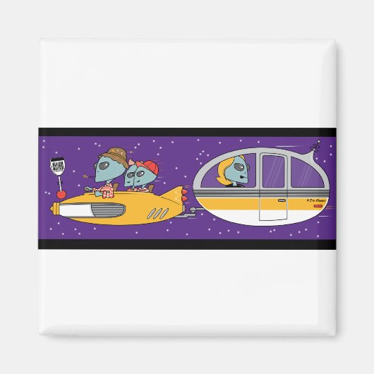 Außerirdischen im Urlaub Magnet (Vorne)