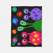 Außerirdischen im Weltraum Fleecedecke (Vorderseite)