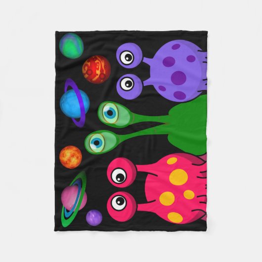 Außerirdischen im Weltraum Fleecedecke (Vorderseite)