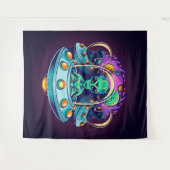 Außerirdischen im Weltraum Wandteppich (Vorderseite (Horizontal))