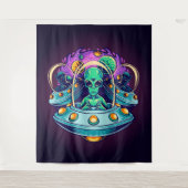 Außerirdischen im Weltraum Wandteppich (Vorderseite)