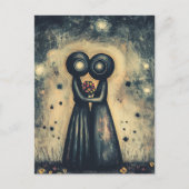 Außerirdischen in der Liebe Embrac in einer Umarmu Postkarte (Vorderseite)