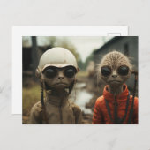 Außerirdischen nebenan: Seltsame Katzen Postkarte (Vorne/Hinten)