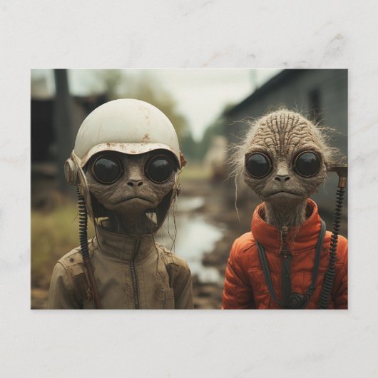 Außerirdischen nebenan: Seltsame Katzen Postkarte (Vorderseite)