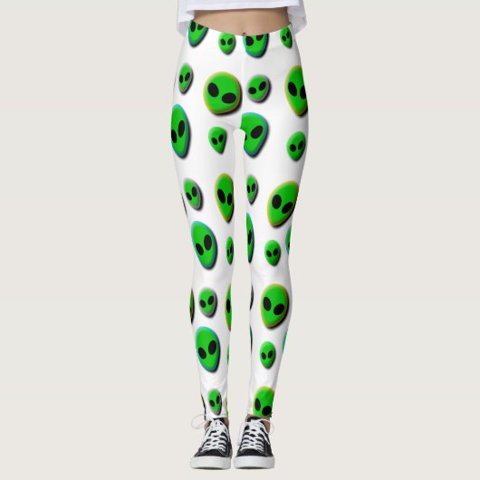 AUSSERIRDISCHEN. NEON GREEN ALIEN KÖNNEN FARBEN. LEGGINGS (Vorderseite)