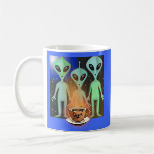 Außerirdischen Neugierig auf eine Tasse Kaffee