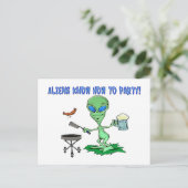 Außerirdischen Party Postkarte (Stehend Vorderseite)