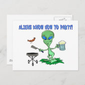 Außerirdischen Party Postkarte (Vorne/Hinten)